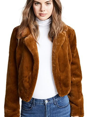 Blank Nyc Cropped Faux Fur Jacket