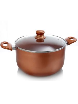 Better Chef 5 Qt. Copper Colored Ceramic Coated Dutchoven With Glass Lid