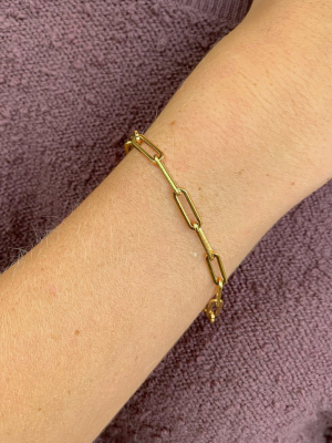 Gold Paperclip Chain Bracelet