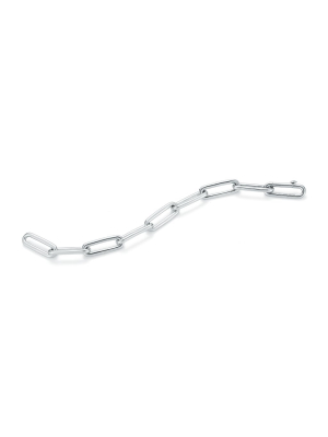 Saxon Sterling Silver Elongated Chain Link Bracelet