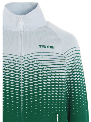 Miu Miu Gradient Patterned Zipped Jacket