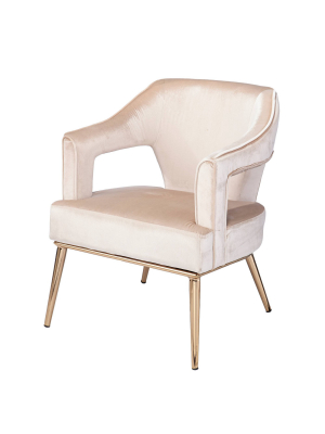 Ganex Upholstered Accent Chair Taupe/champagne - Aiden Lane