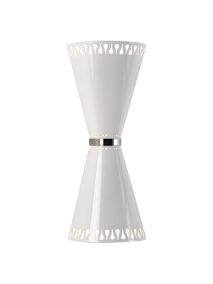 Robert Abbey Jonathan Adler Havana Double Shaded Half Round Sconce In White