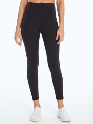 Tummy Control Solid Ankle Legging In Meteorite