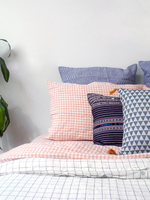 Linen Standard Pillowcase, Copper Gingham