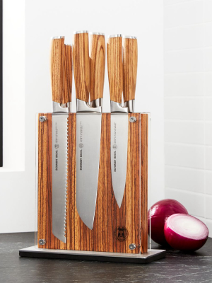 Schmidt Brothers ® 7-piece Zebra Wood Knife Block Set