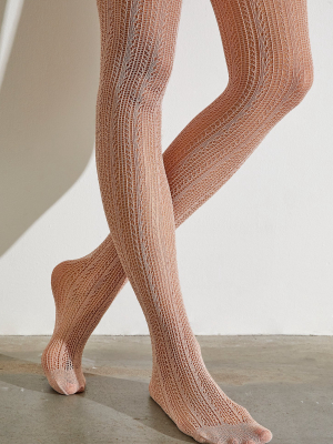 Shimmer Pointelle Tights