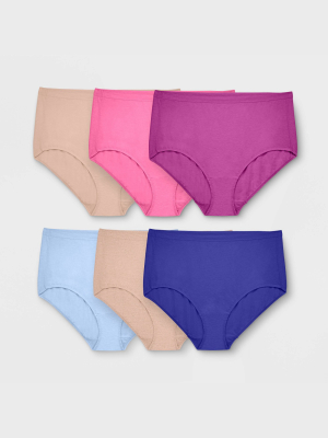 Fit For Me By Fruit Of The Loom Women's Plus 6pk Beyondsoft Classic Briefs - Colors May Vary