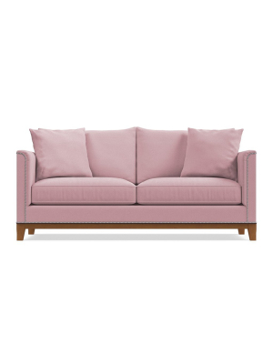 La Brea Queen Size Sleeper Sofa :: Leg Finish: Pecan / Sleeper Option: Deluxe Innerspring Mattress