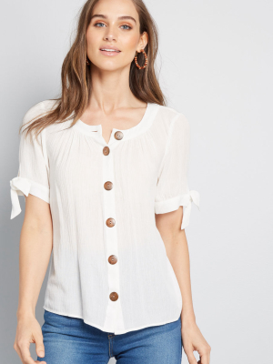 Flowy Moment Buttoned Blouse