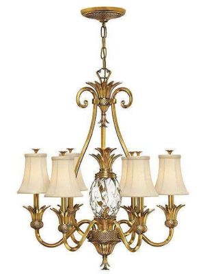 Plantation Chandelier Burnished Brass