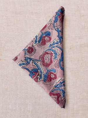 The Dawn Bandana | Plum Flora Silk-cotton (block Printed)