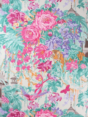 Mughal Wallpaper In Garden Pink And Lilac By Matthew Williamson For Osborne & Little