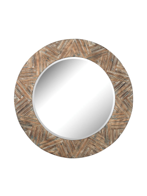 Large Round Wicker Mirror Design By Lazy Susan