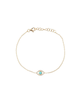 Turquoise Evil Eye Chain Bracelet