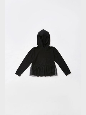 Girls Mesh-flounce Hoodie (kids)