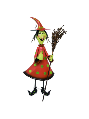 Transpac Metal 31 In. Multicolor Halloween Happy Witch