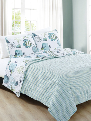 Home Fashion Designs Seaside Coastal Beach Theme Quilt Set