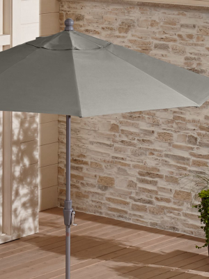 9' Round Sunbrella ® Graphite Patio Umbrella With Tilt Silver Frame