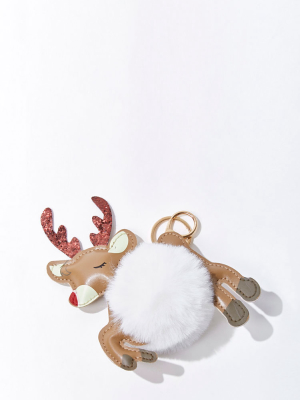 Reindeer Pom Pom Travel Keychain