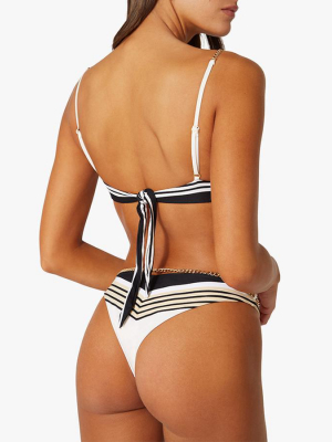 Bandana Bikini Top In Pearl Multi Stripes