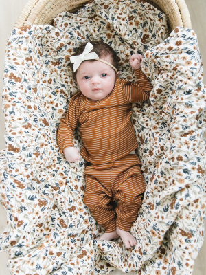 2-piece Cozy Cotton Rib Pj Set - Rust Stripe