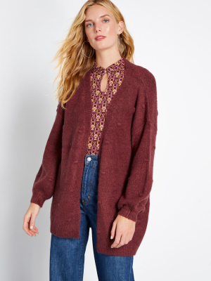 Textured Tendency Long Cardigan