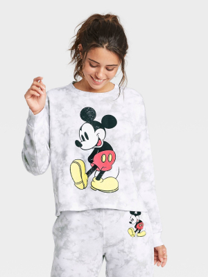 Women's Disney Mickey Mouse Graphic Sweatshirt - White