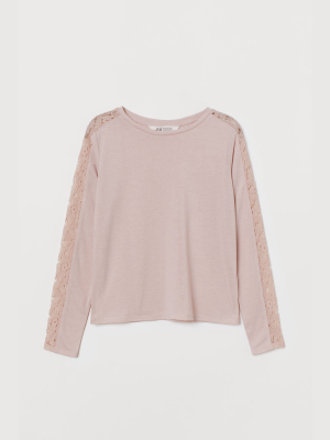 Lace-inset Top