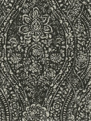 Ornate Ogee Peel & Stick Wallpaper In Black By Roommates For York Wallcoverings