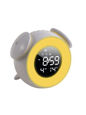 Insten 5" Digital Led Clock With 7 Color Switch Light, Touch Control, Snooze, Dual Alarms White