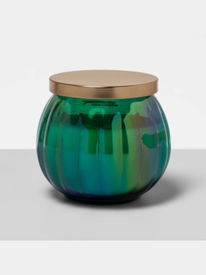 14oz Iridescent Glass Jar Candle Willow & Fern - Floral Collection - Opalhouse™