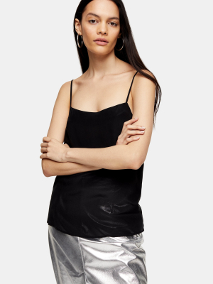 **black Silk Cami By Topshop Boutique