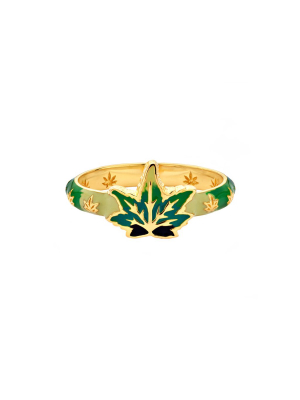 Skinny Weed Leaf Ring