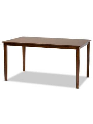 Eveline Rectangular Wood Dining Table Walnut Brown - Baxton Studio