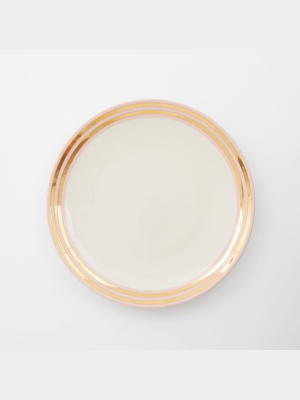 Fishs Eddy Gilded Side Plate - Pink