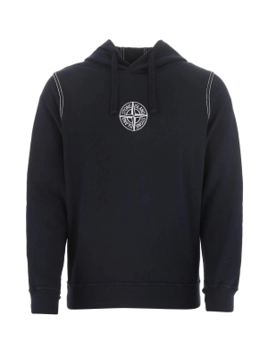 Stone Island Logo Embroidered Hoodie