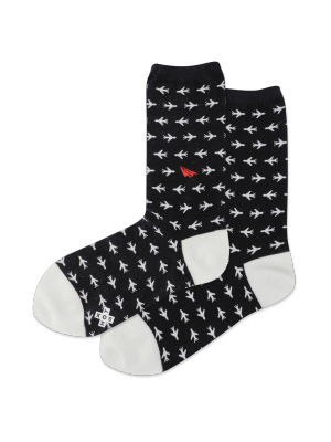 Women's Paper Airplane Crew Socks