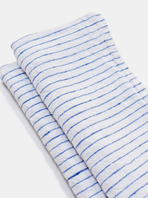 Linen Napkin, Atlantic Blue Stripe
