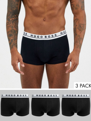 Boss Bodywear 3 Pack Trunks In Black