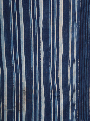 Striped Dyed Textile In Indigo