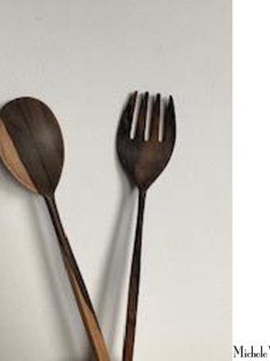 Exotic Hard Wood Salad Servers