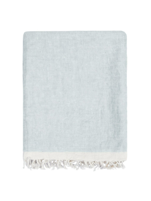 The Mist Solid Linen Throw