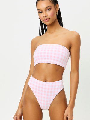 Jenna Bandeau Bikini Top - Pink Picnic