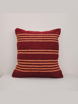 Burgundy Meadow Throw Pillow Cover