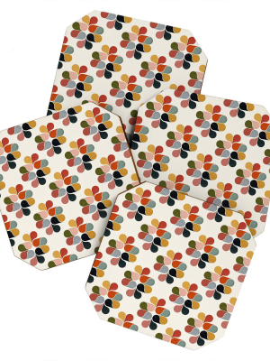 4pk Showmemars Retro Geometry Coasters - Society 6