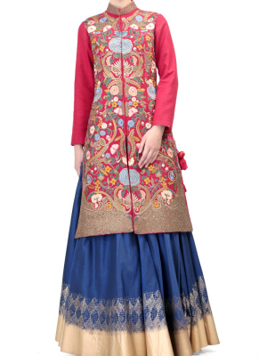 Embriodered Kurta & Lehenga