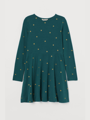 Cotton Dress With Glitter