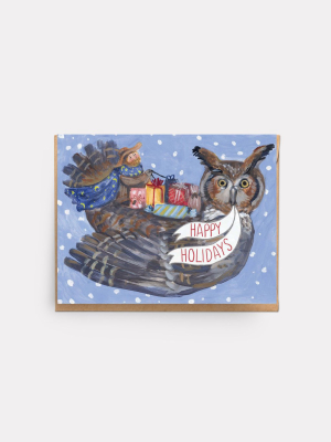 Gift Owl Greeting Card