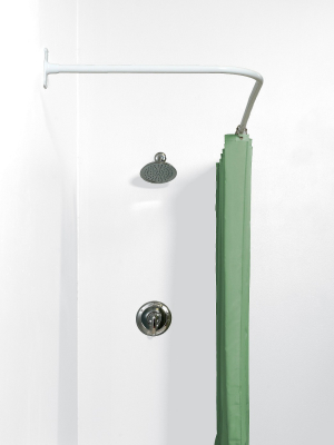 L-shaped Aluminum Shower Rod White - Zenna Home